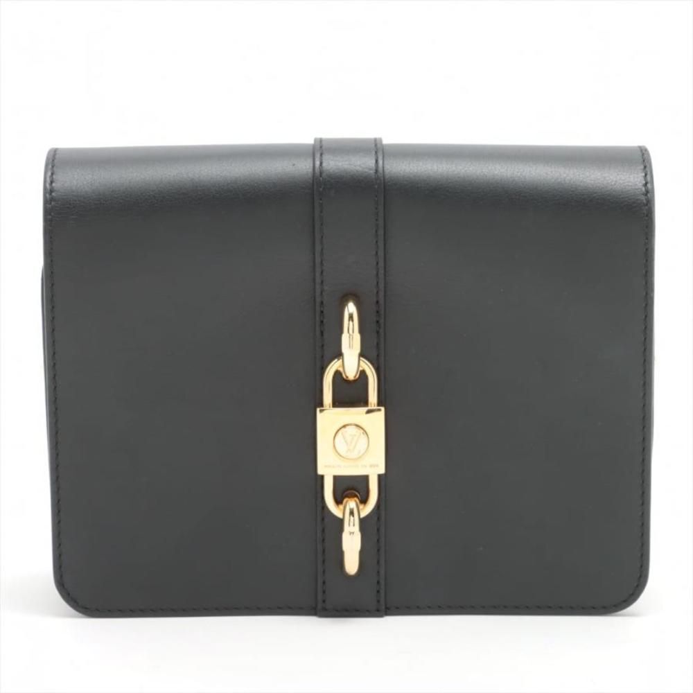 Louis Vuitton Leather Rendezvous Handbag Calfskin Black